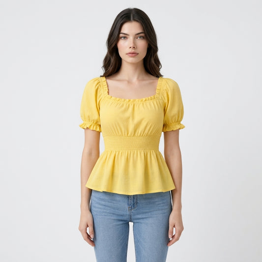 Żółta bawełniana bluzka