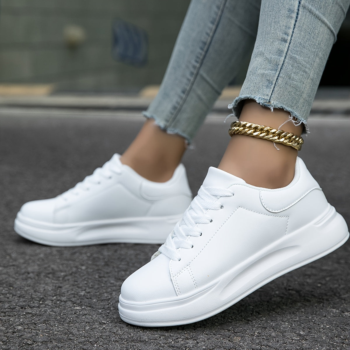 Layla - Białe damskie sneakersy do codziennego stylu