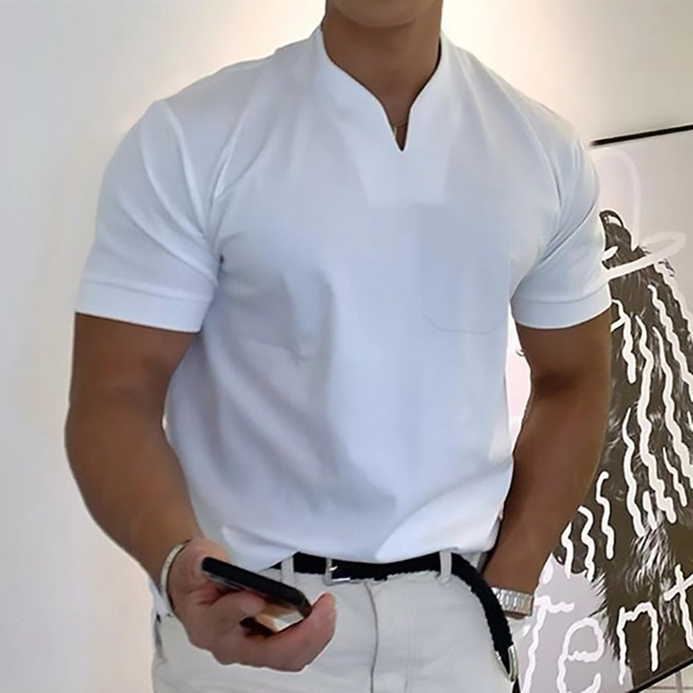 Jason - Casualowy T-shirt z Dekoltem V