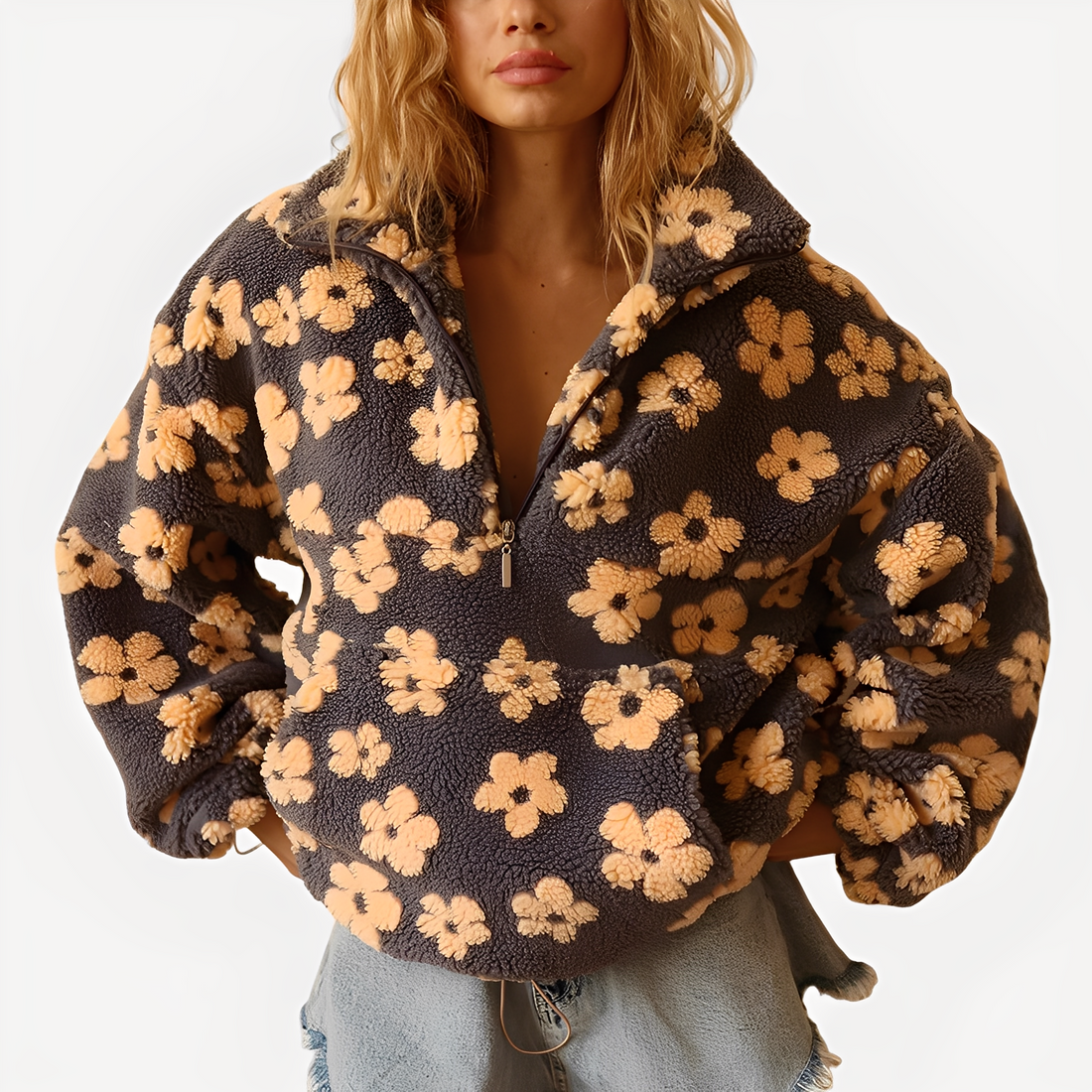 Elizabeth - Stylowy sweter z kwiatowymi wzorami