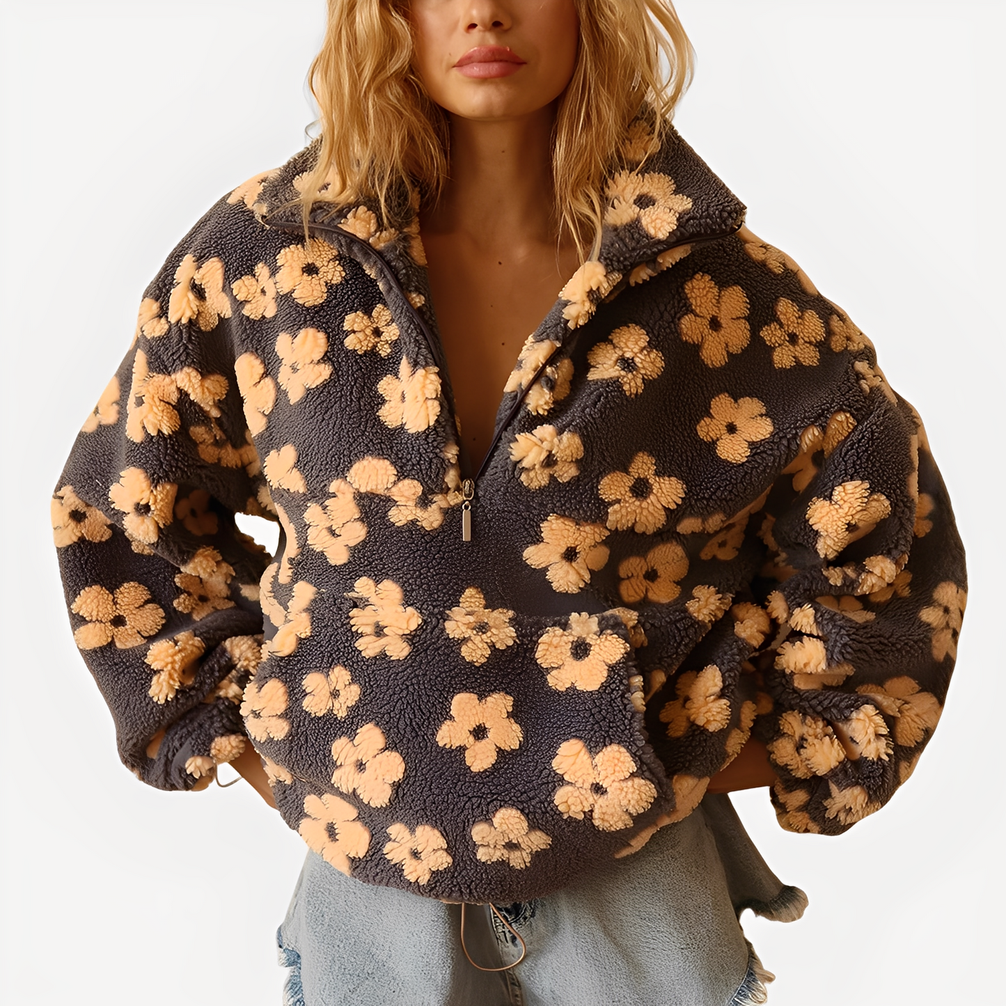 Elizabeth - Stylowy sweter z kwiatowymi wzorami