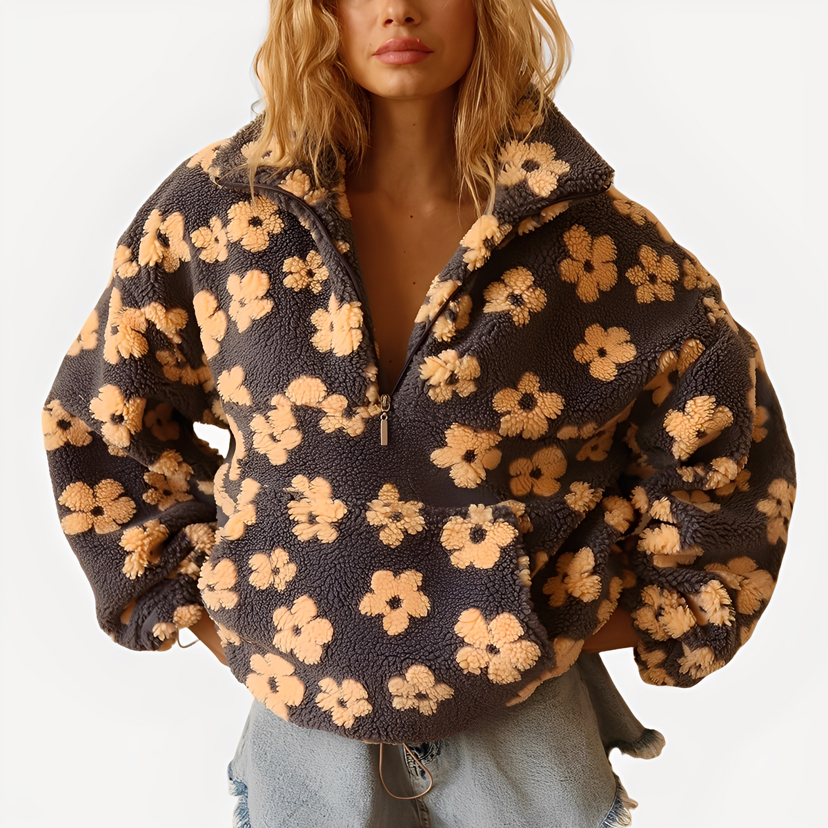 Elizabeth - Stylowy sweter z kwiatowymi wzorami