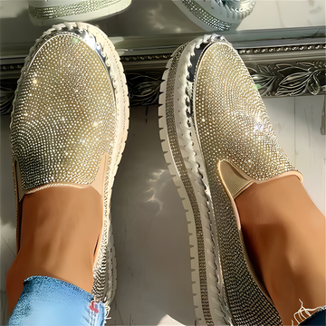 Keyshia - Błyszczące Loafersy z Diamentami