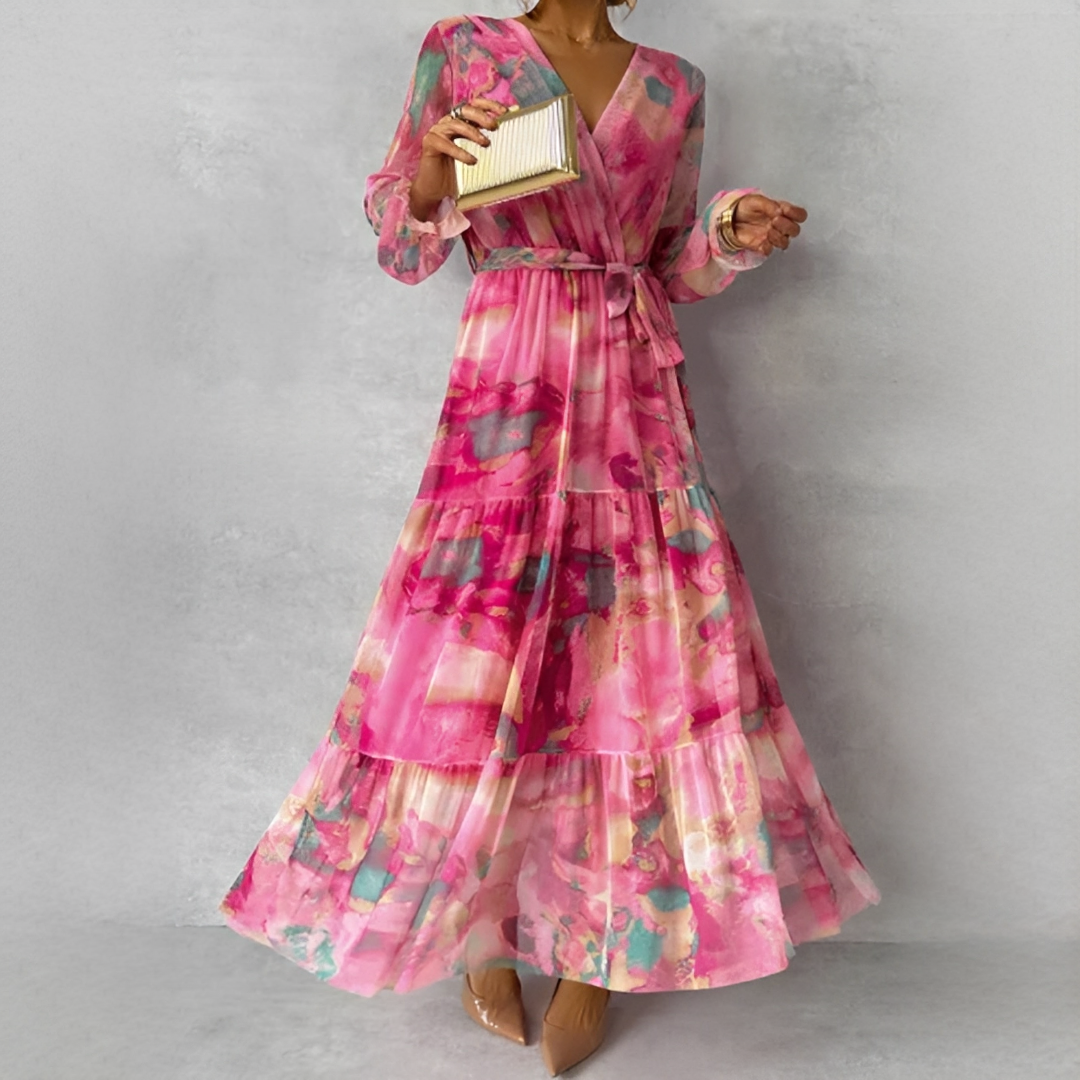 Lily - Artystyczna sukienka maxi