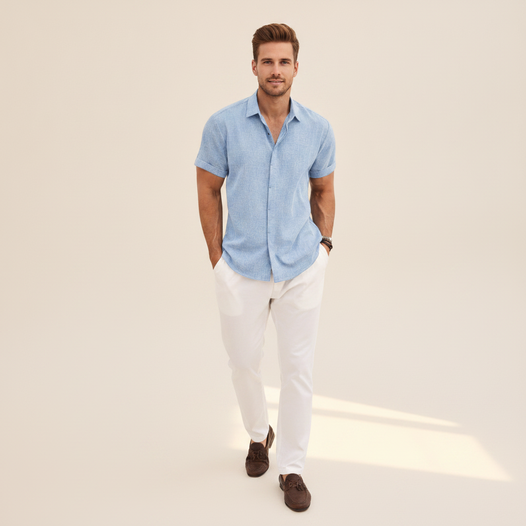 Aberon - Casualowa koszulka polo z guzikami