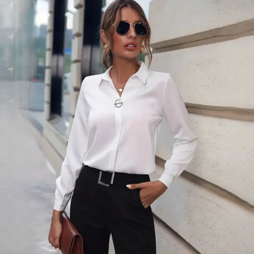 Sharlene - Stylowa Koszula z Długim Rękawem i Pół Guzikami