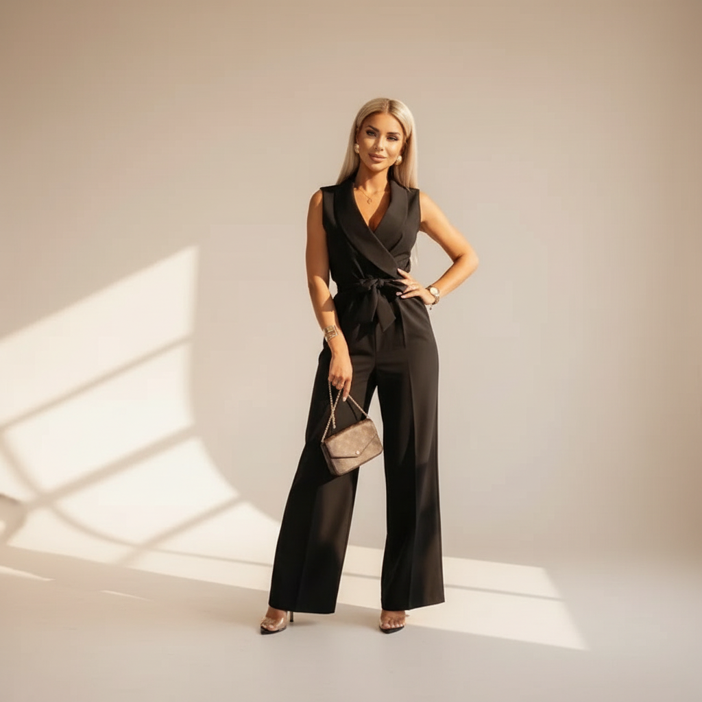 Charry - Elegancki Kombinezon Bez Rękawów