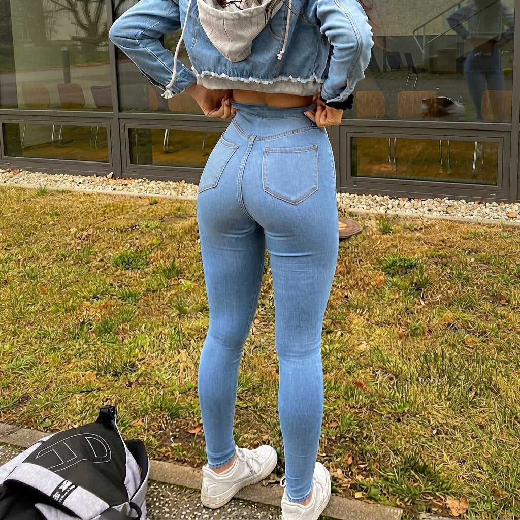 Leyza - Stylowe spodnie jeansowe slim-fit