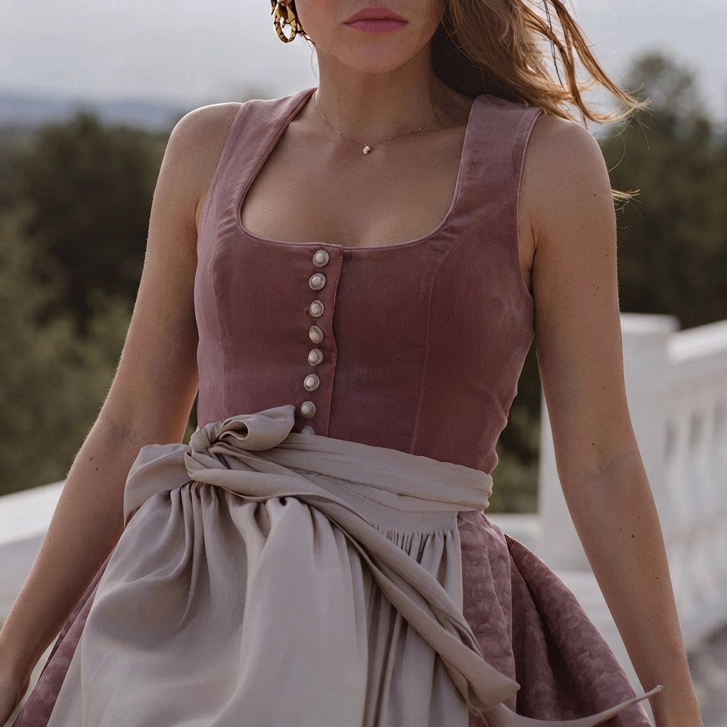 Greta - Elegancki dirndl z kwadratowym dekoltem