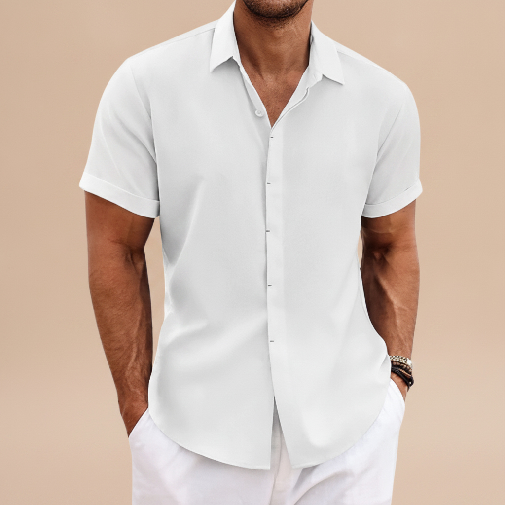 Aberon - Casualowa koszulka polo z guzikami