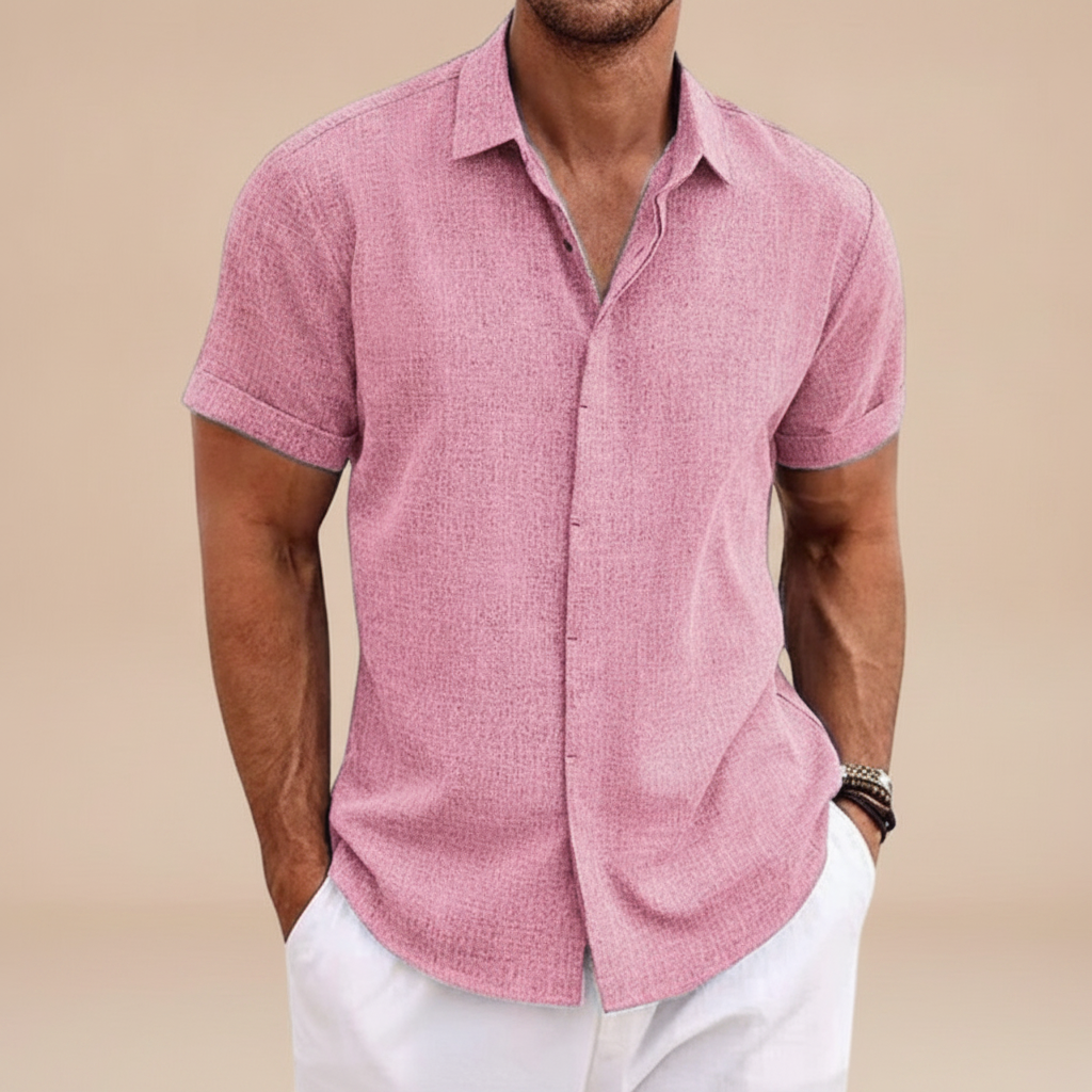 Aberon - Casualowa koszulka polo z guzikami
