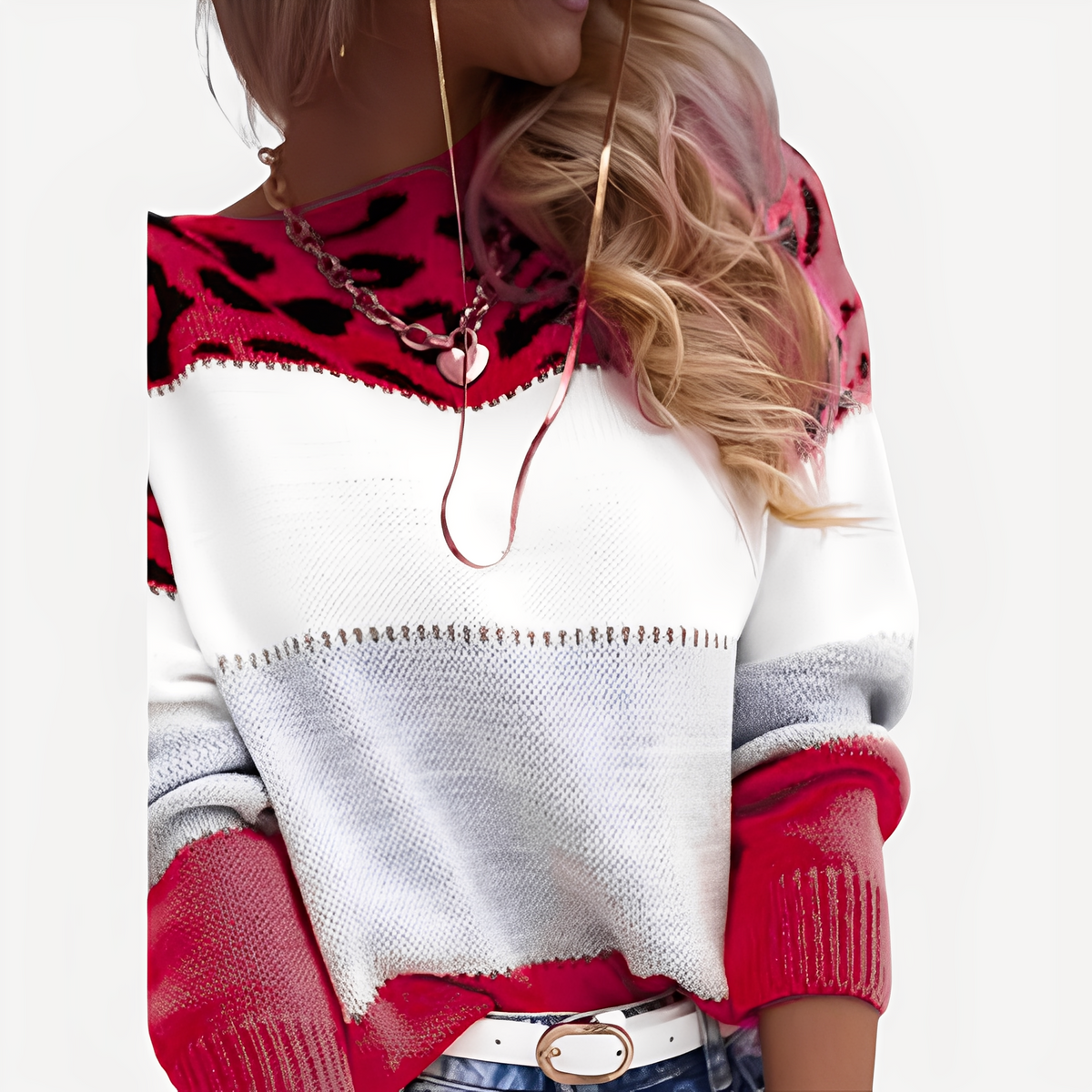 Anne - Stylowy sweter z deseniem