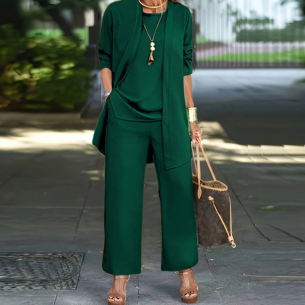 Regine - Elegancki Trzyczęściowy Zestaw ze Spodniami