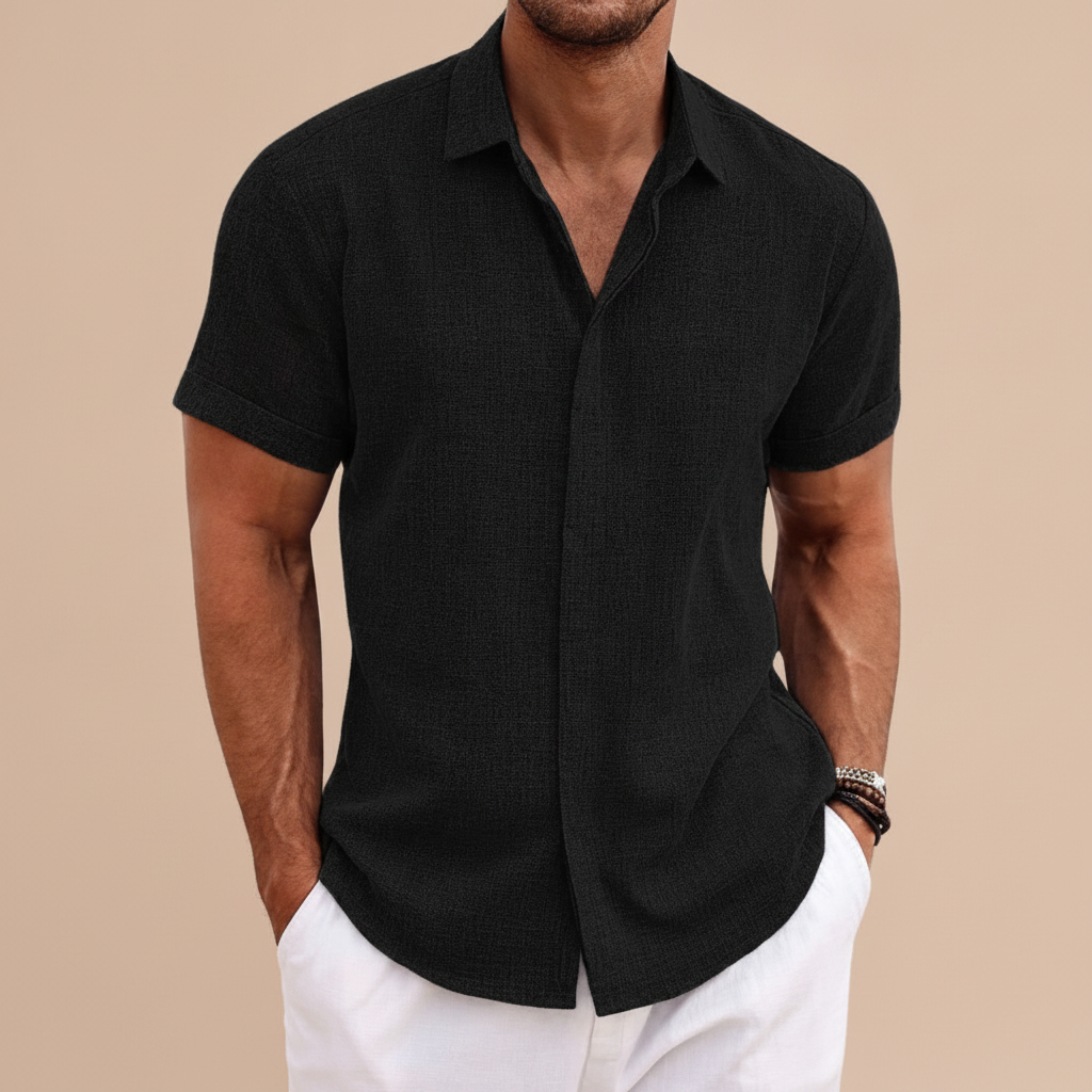 Aberon - Casualowa koszulka polo z guzikami