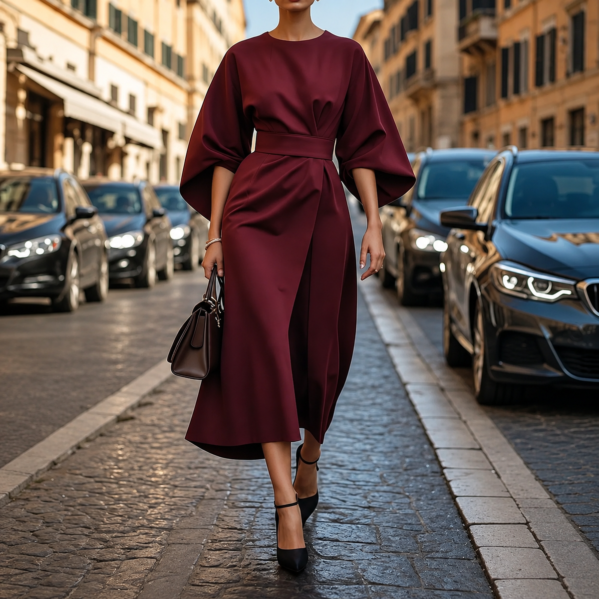 Clare - Maksikleid z paskiem w talii