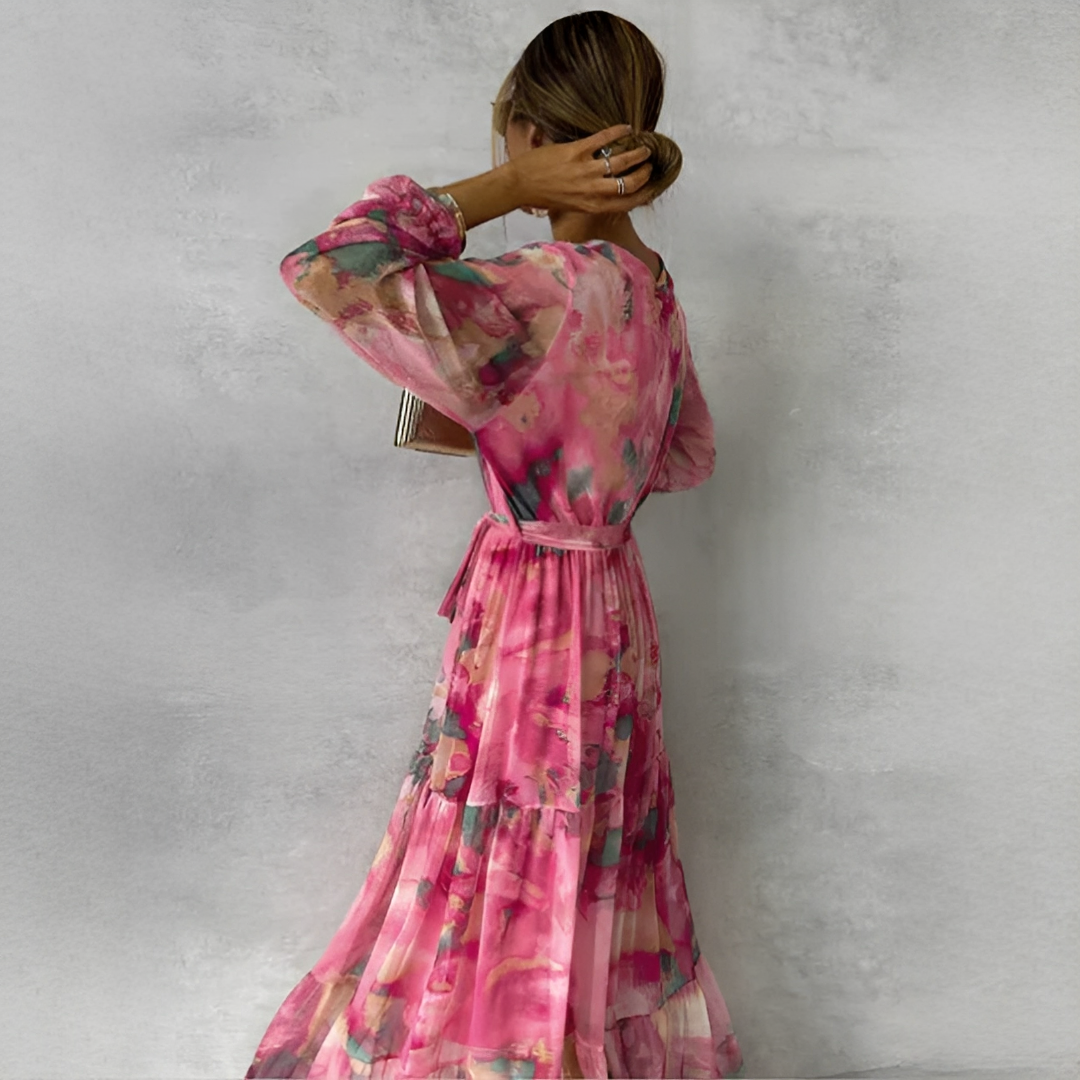 Lily - Artystyczna sukienka maxi