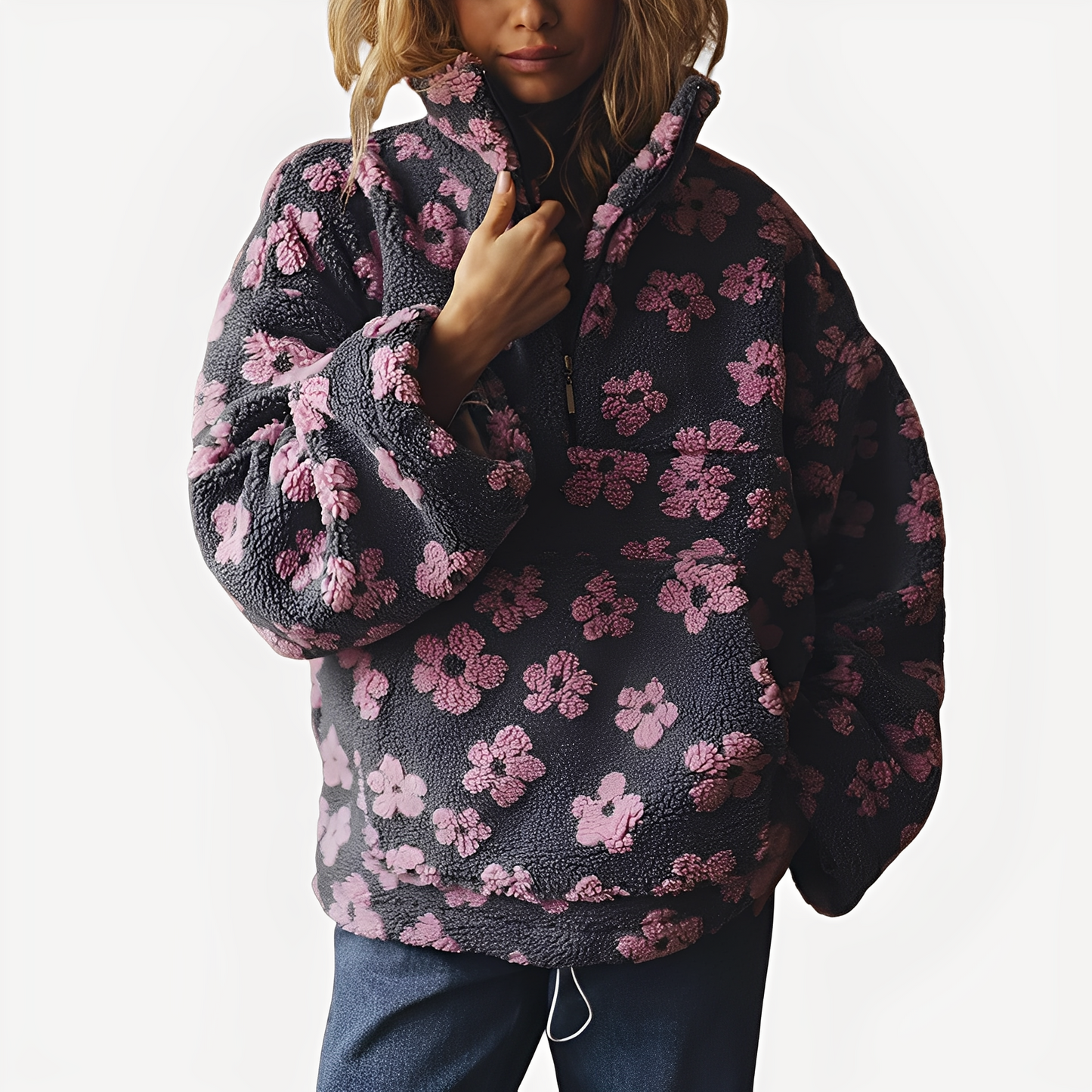 Elizabeth - Stylowy sweter z kwiatowymi wzorami