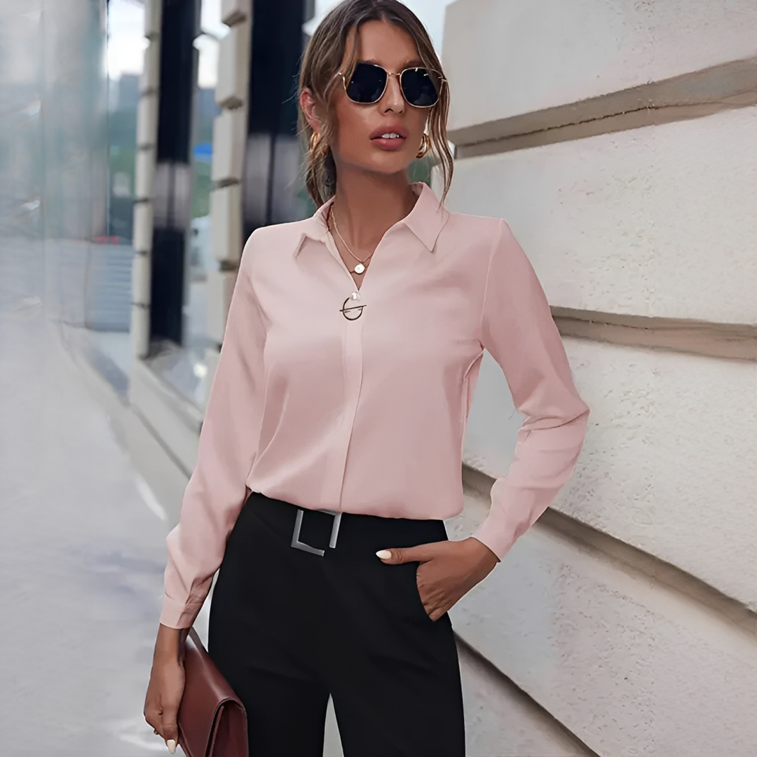 Sharlene - Stylowa Koszula z Długim Rękawem i Pół Guzikami