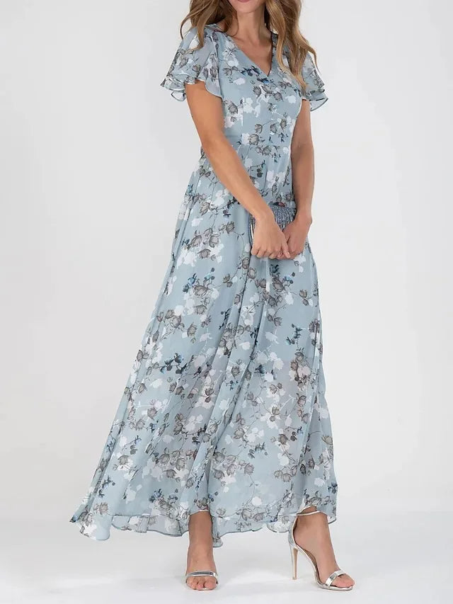 Vicky - Zwiewna Maxi Sukienka w Kwiaty
