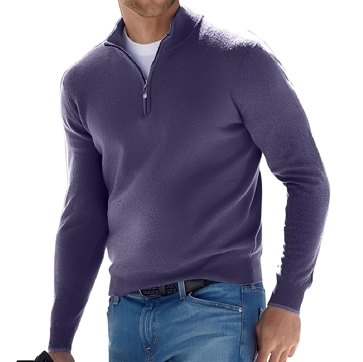 Ralph - Wygodny męski sweter z zamkiem