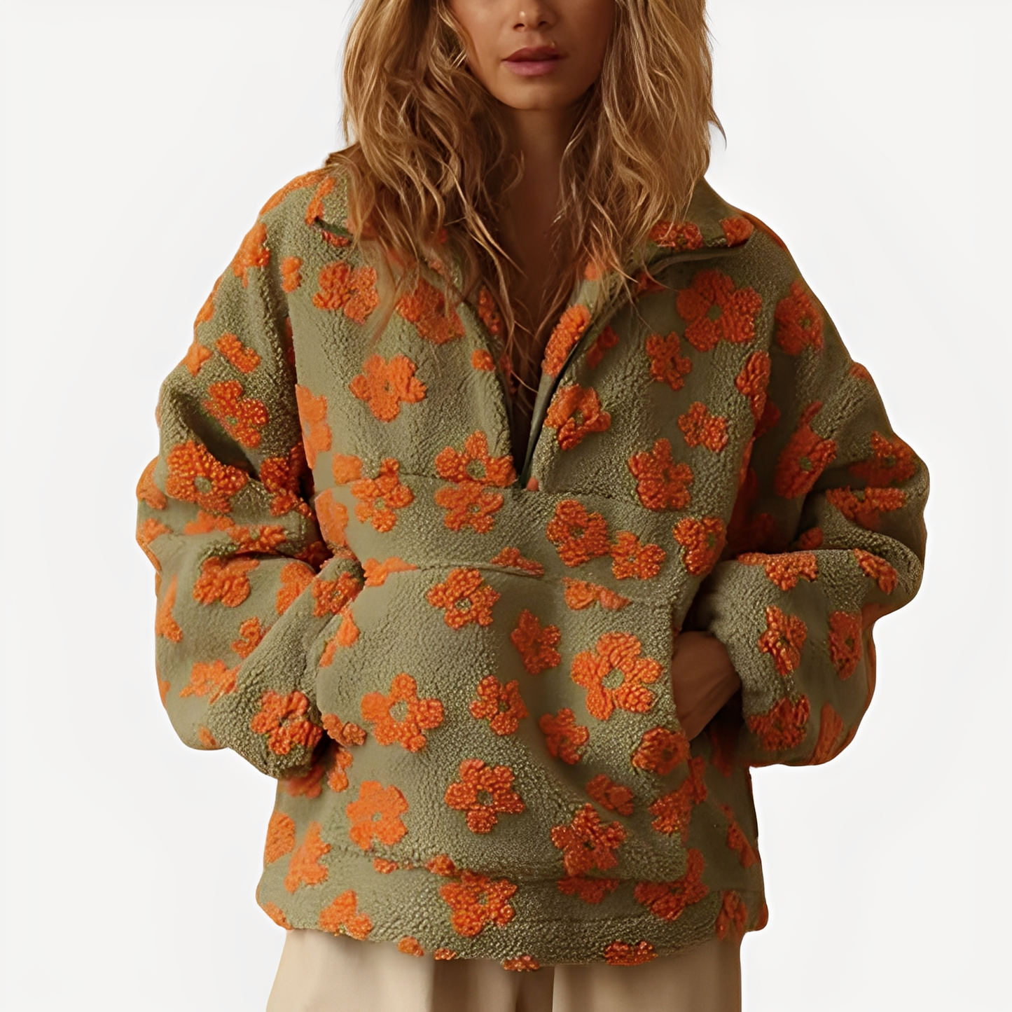Elizabeth - Stylowy sweter z kwiatowymi wzorami