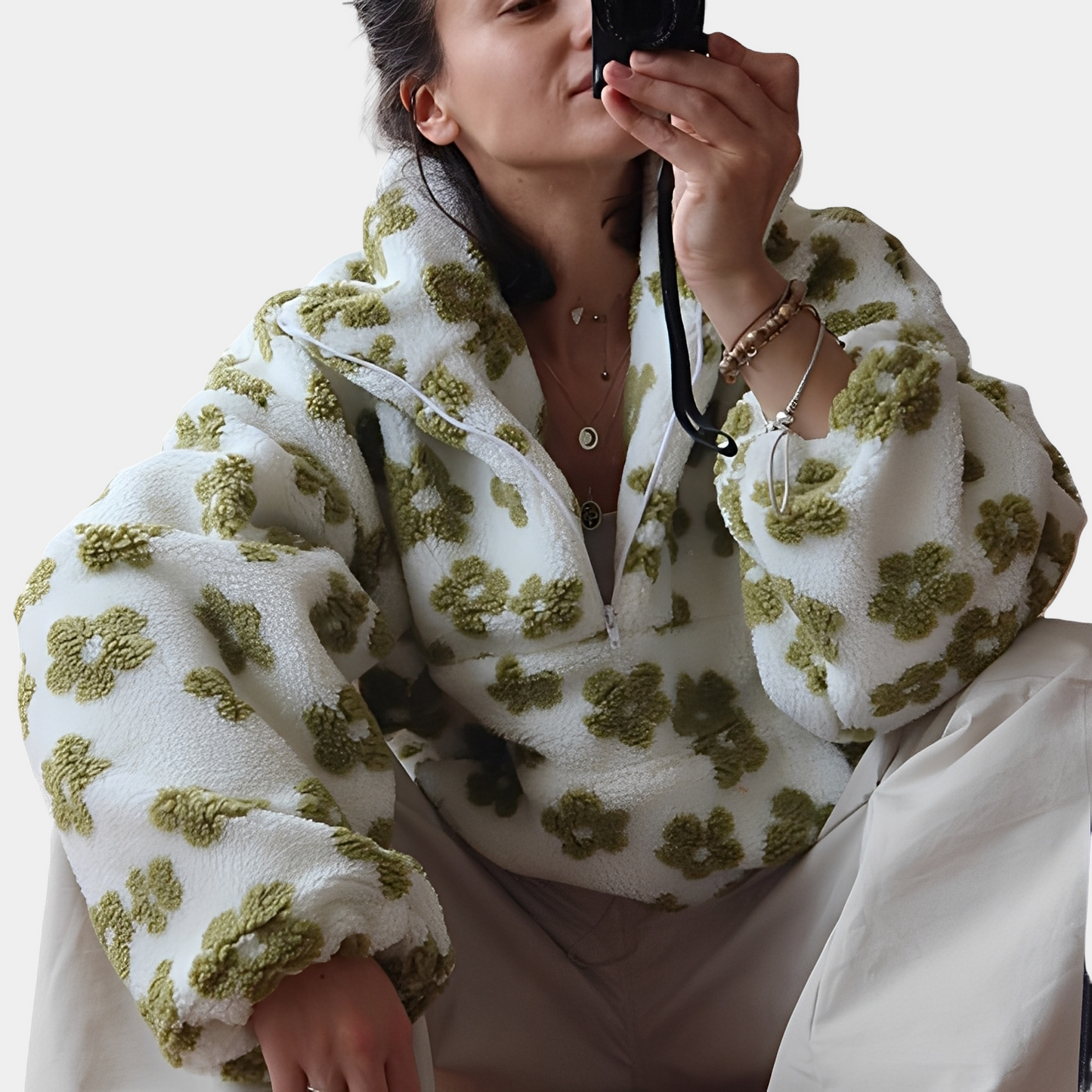Elizabeth - Stylowy sweter z kwiatowymi wzorami