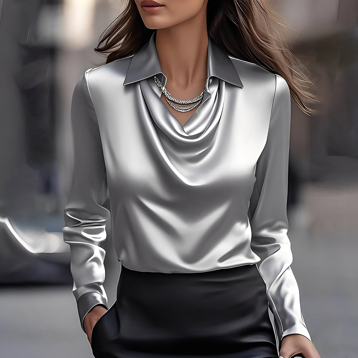 Laurentine - Elegancka bluzka z długimi rękawami dla kobiet