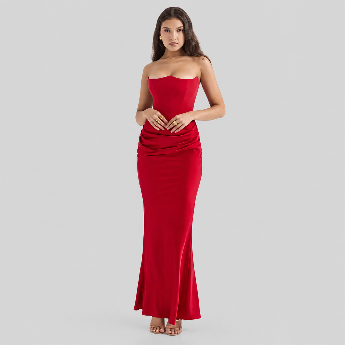 Elisabeth – Elegancka maxikleid z odkrytymi ramionami dla kobiet