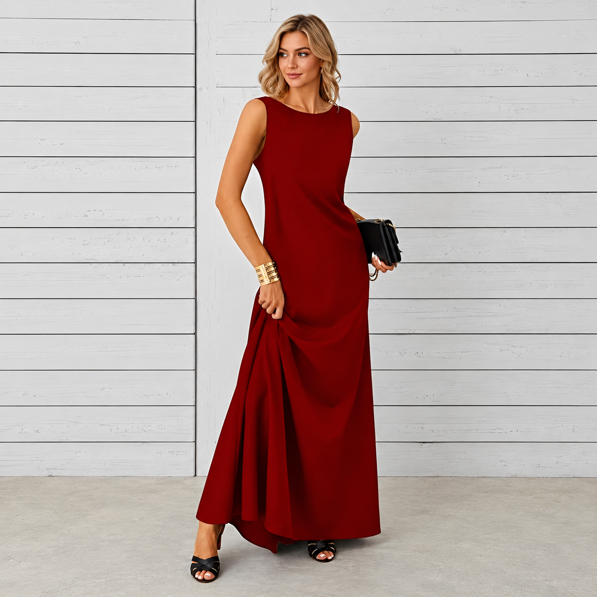 Saranna - Elegancka Długa Sukienka dla Kobiet