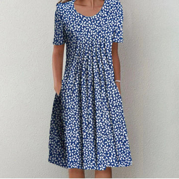 Emma - Elegancka Sukienka Mini z Okrągłym Dekoltem