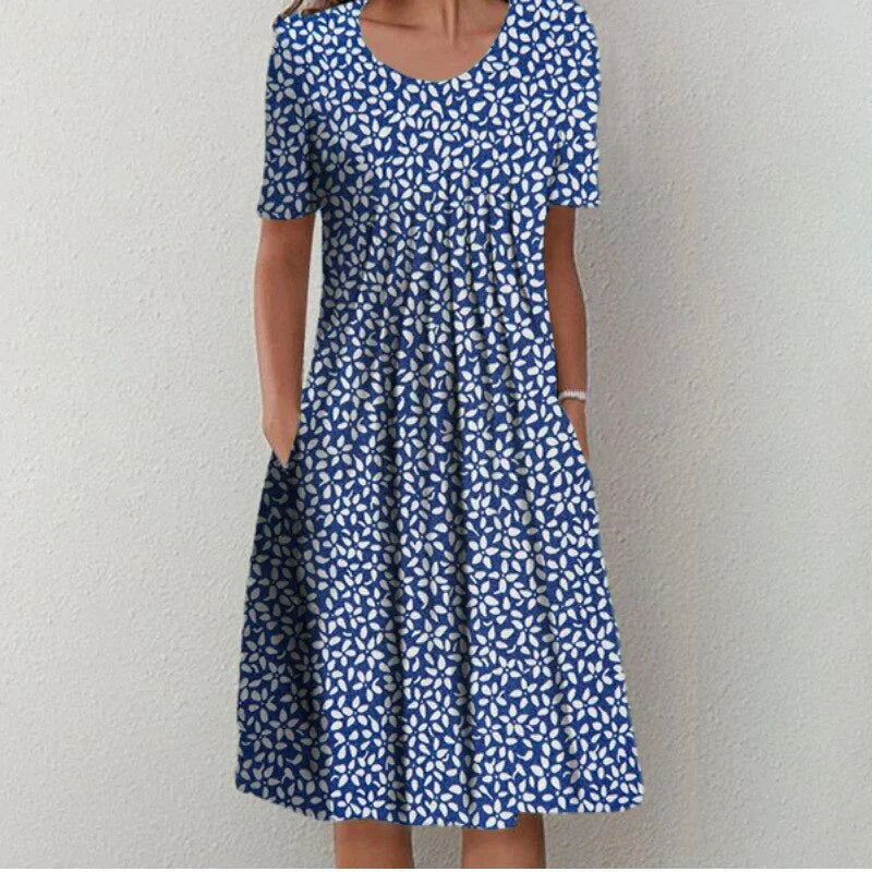Emma - Elegancka Sukienka Mini z Okrągłym Dekoltem