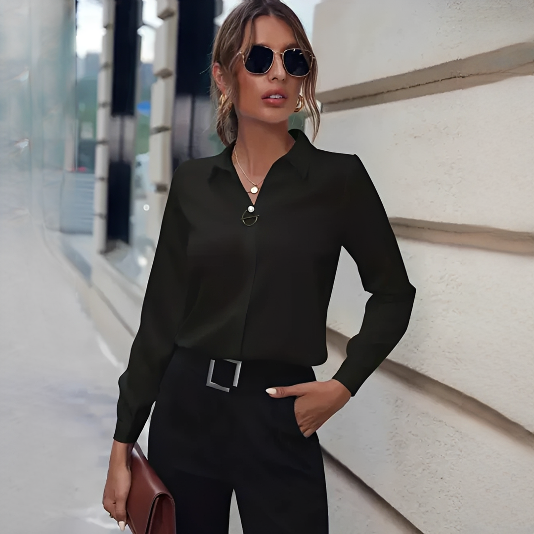 Sharlene - Stylowa Koszula z Długim Rękawem i Pół Guzikami