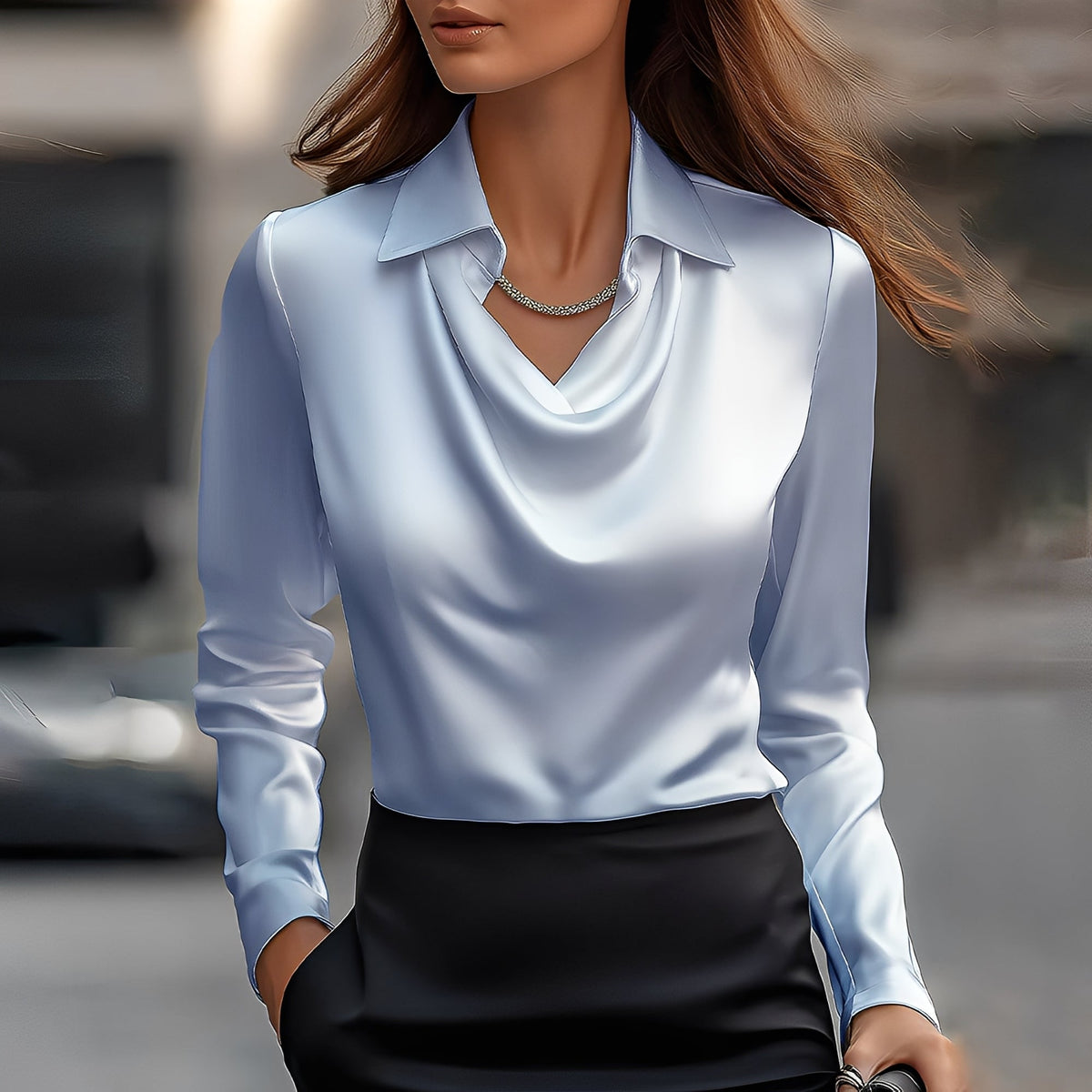Laurentine - Elegancka bluzka z długimi rękawami dla kobiet