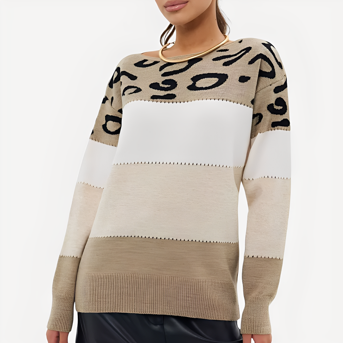 Anne - Stylowy sweter z deseniem