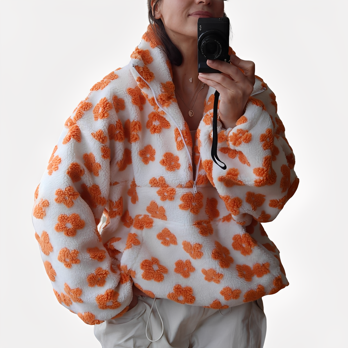 Elizabeth - Stylowy sweter z kwiatowymi wzorami