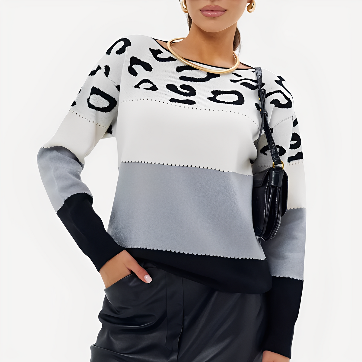 Anne - Stylowy sweter z deseniem