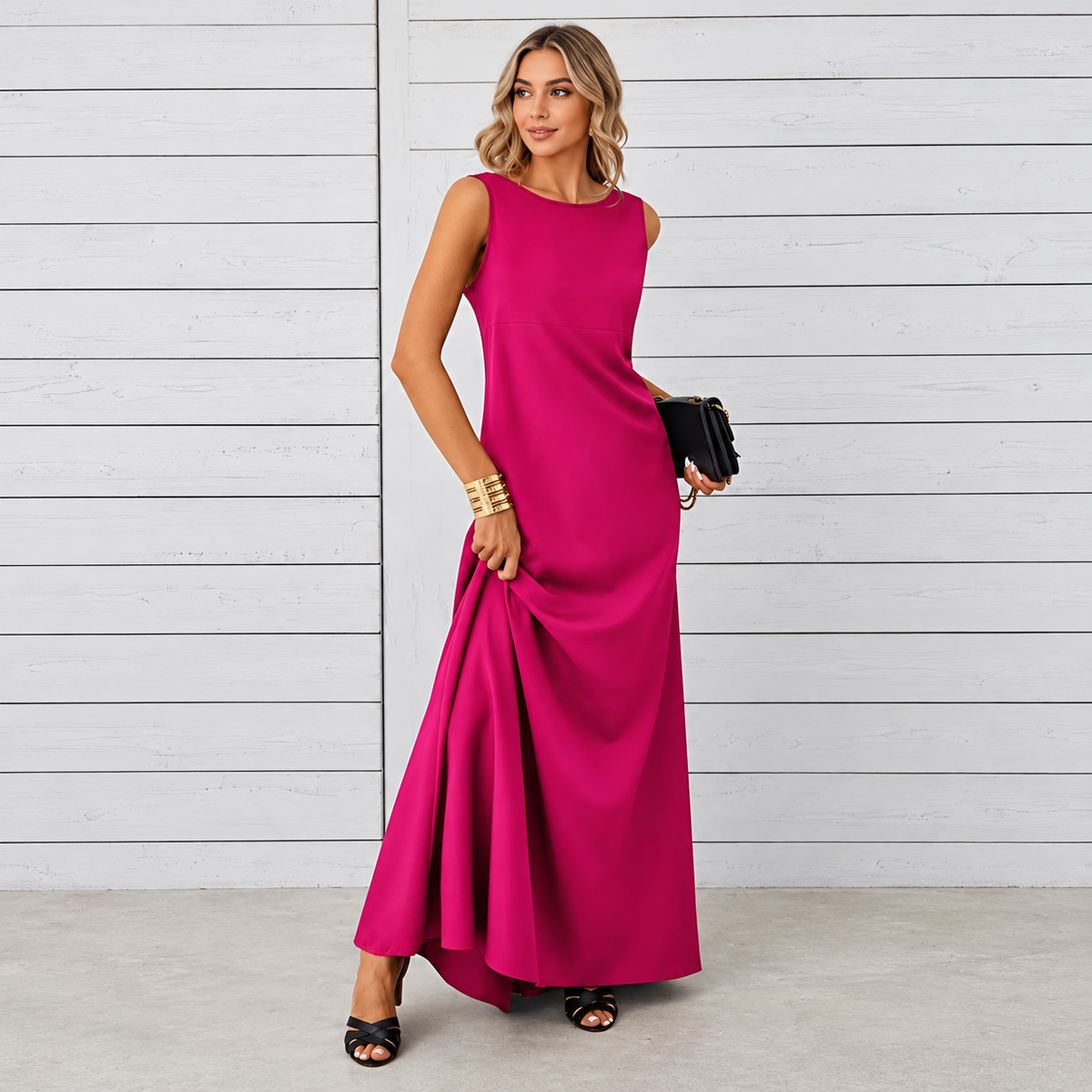 Saranna - Elegancka Długa Sukienka dla Kobiet