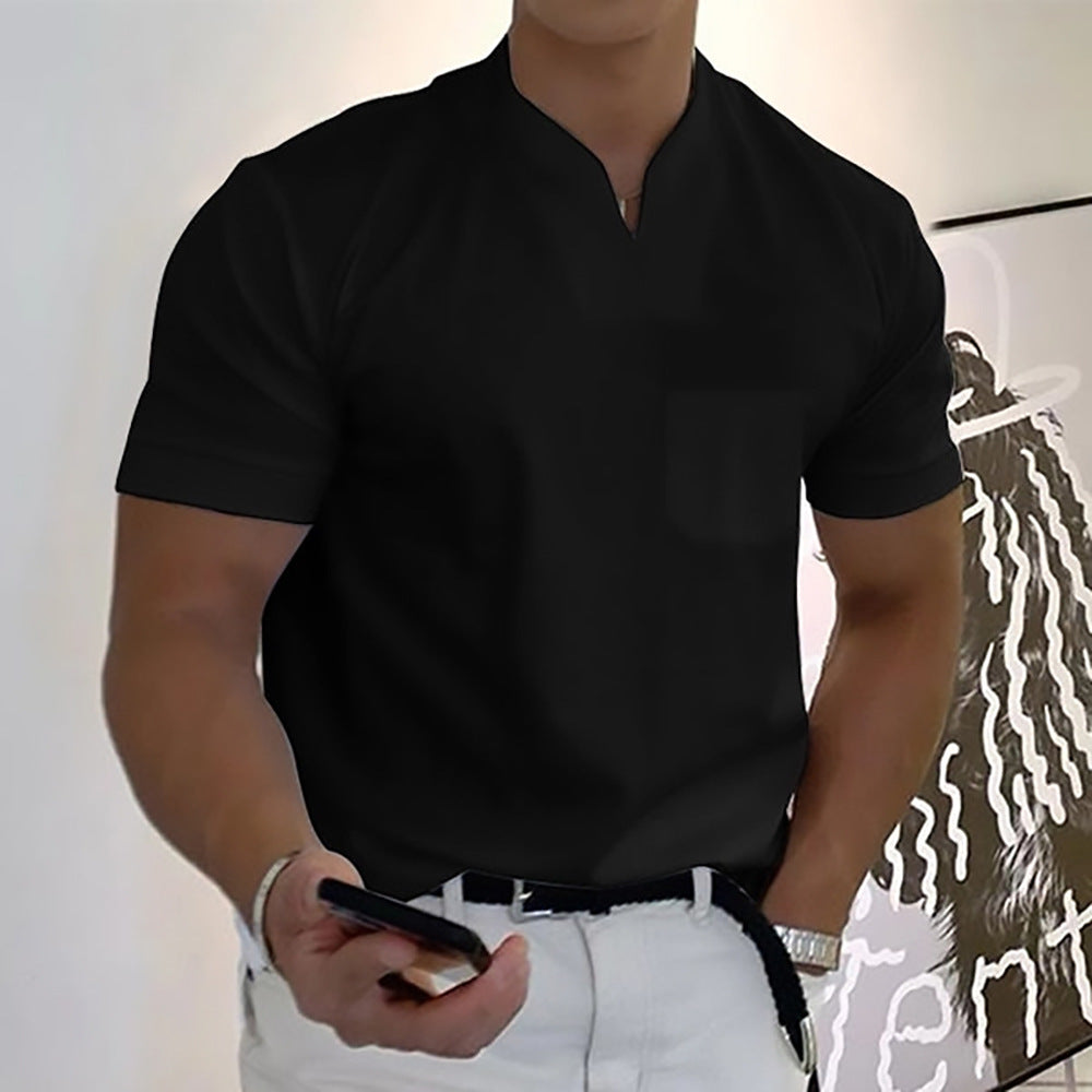 Jason - Casualowy T-shirt z Dekoltem V