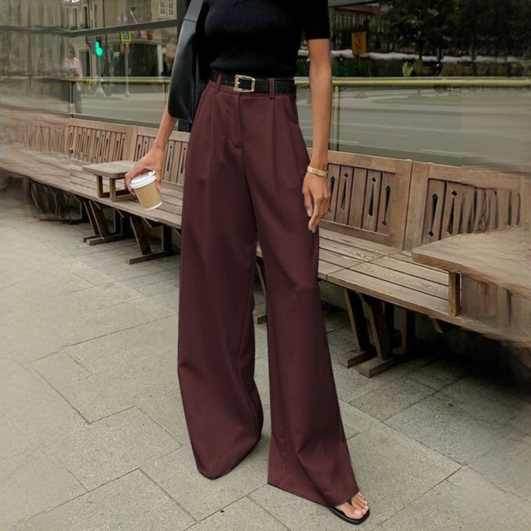 Marlene - Eleganckie spodnie z szerokimi nogawkami