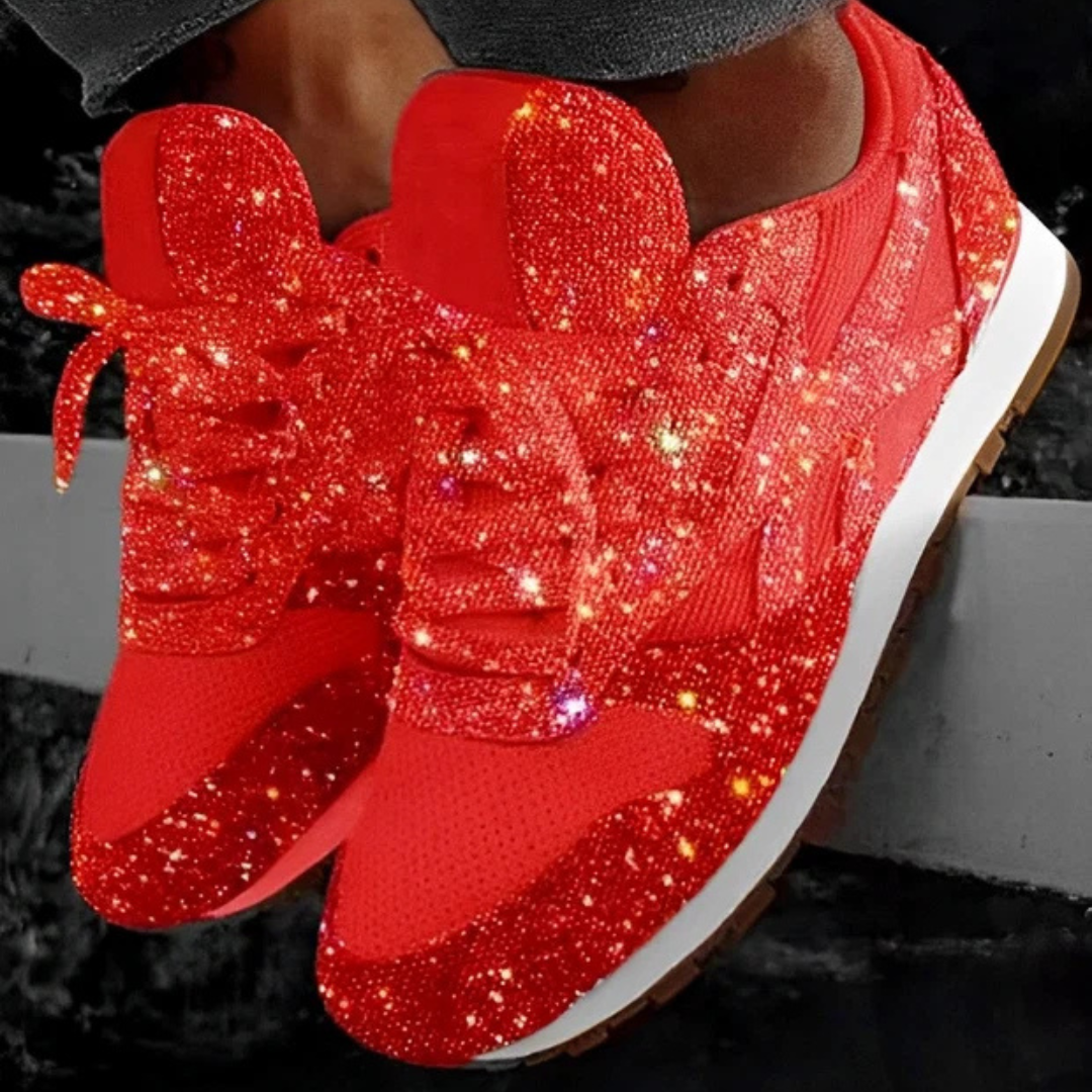 Ross - Nowoczesne lśniące sneakersy