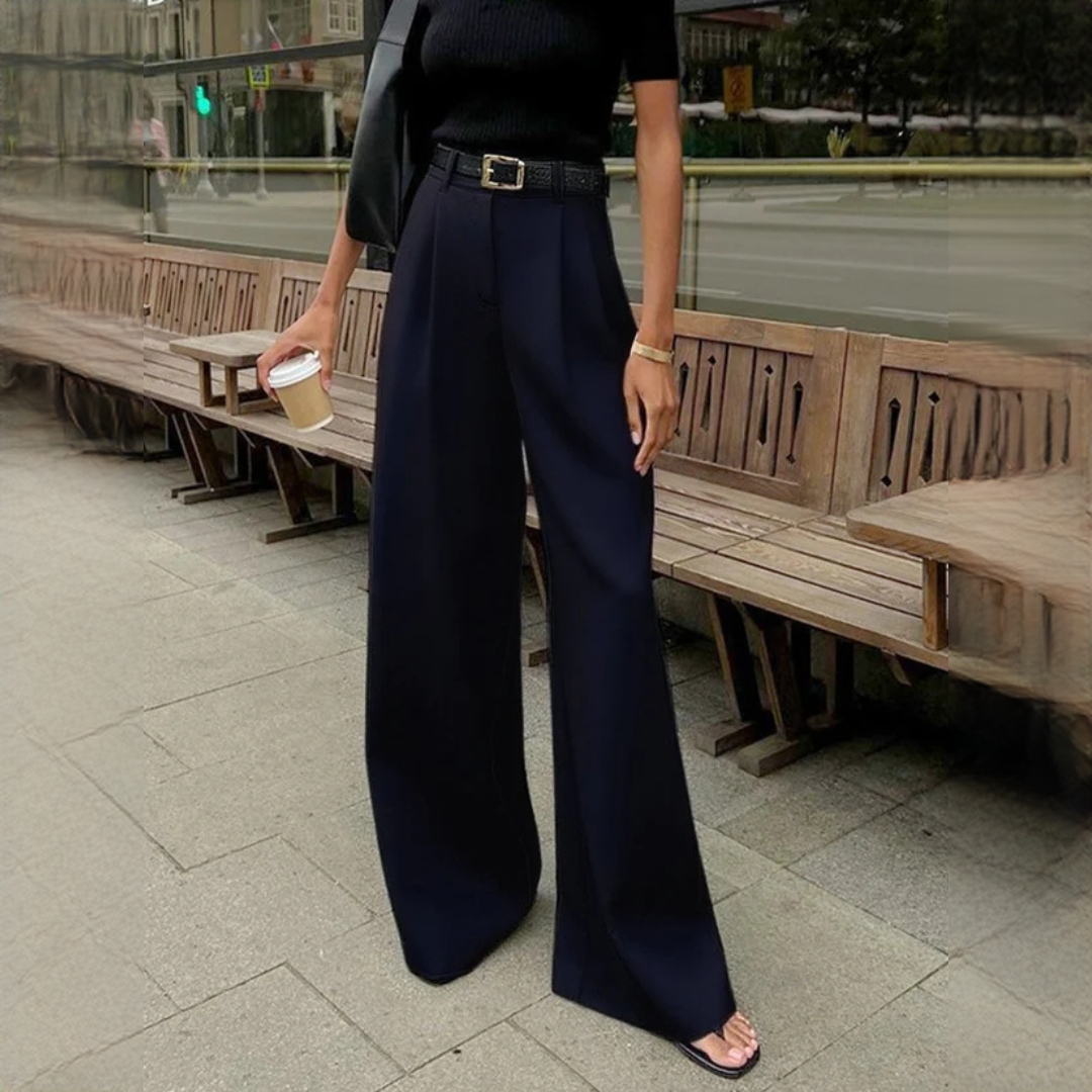 Marlene - Eleganckie spodnie z szerokimi nogawkami