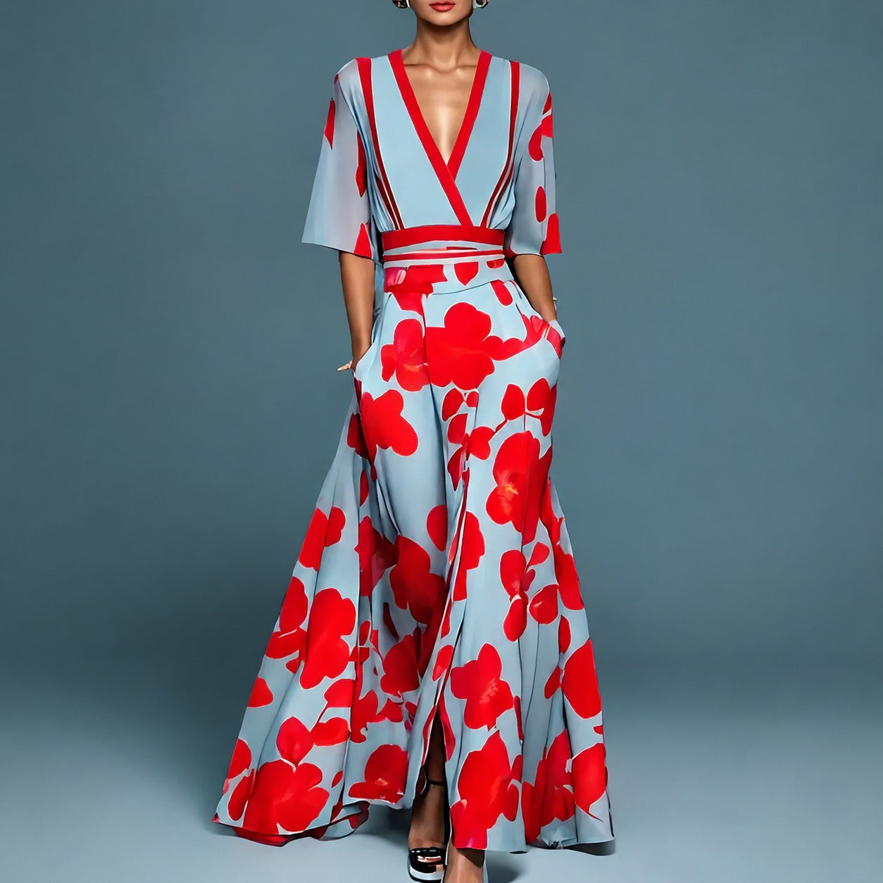 Jade - Stylowa Kwiatowa Sukienka Maxi