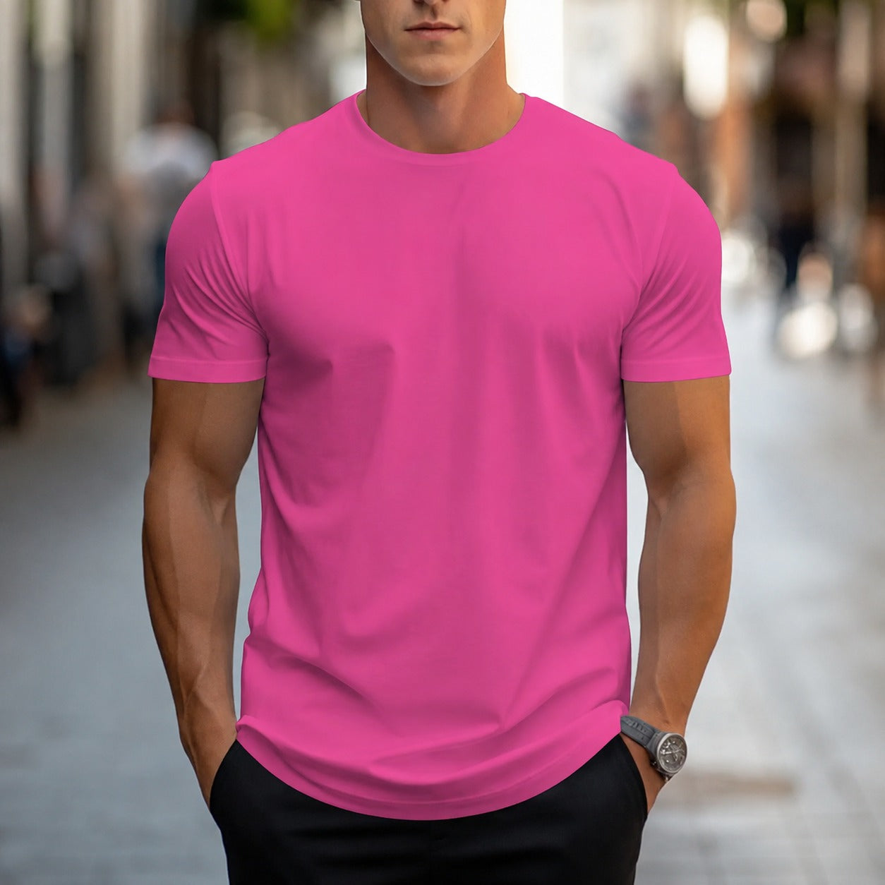 Owen - Swobodny, klasyczny T-shirt dla panów