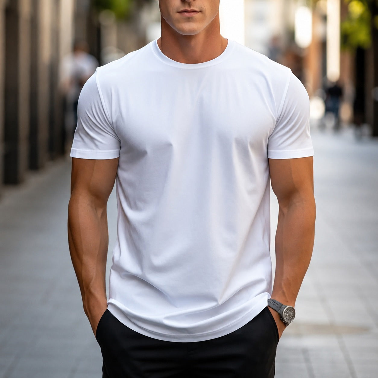 Owen - Swobodny, klasyczny T-shirt dla panów