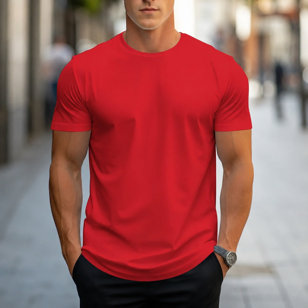 Owen - Swobodny, klasyczny T-shirt dla panów
