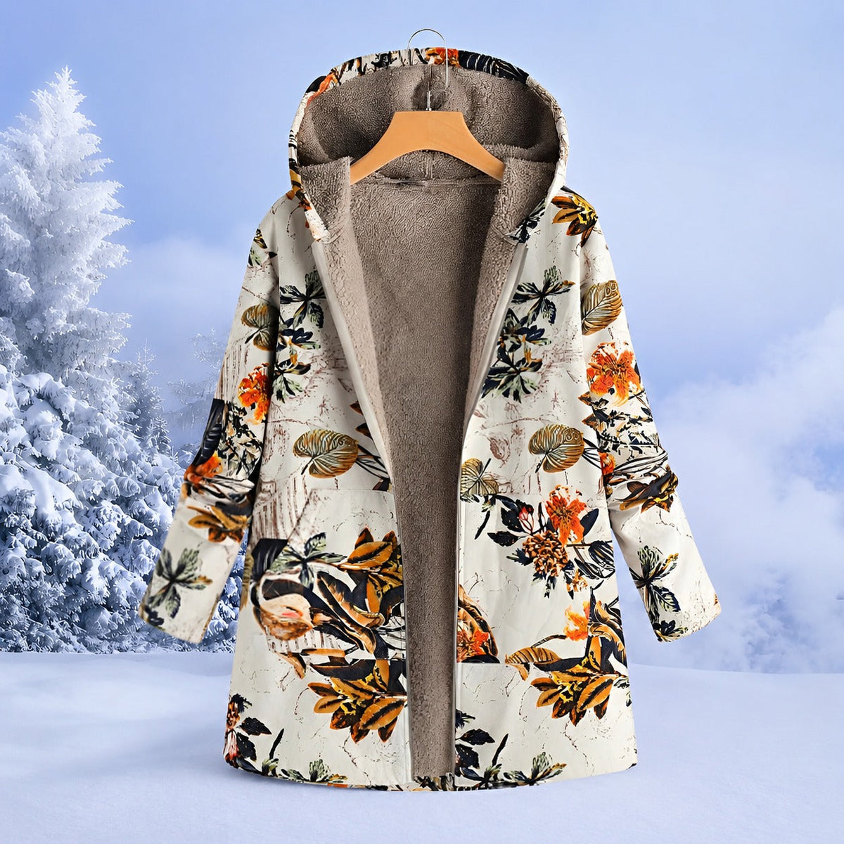 FluffCoat - Kolorowa, modna kurtka zimowa
