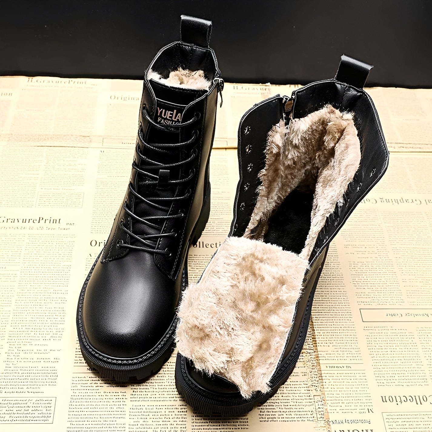 Adelpha - Czarne buty na zimową pogodę
