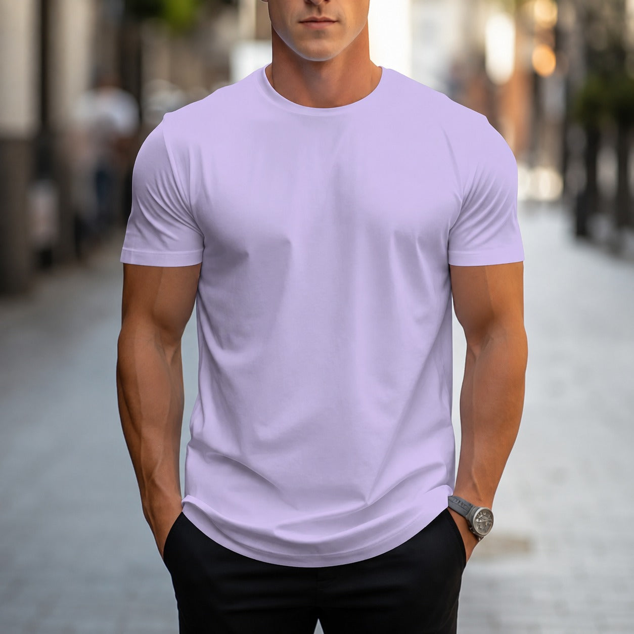 Owen - Swobodny, klasyczny T-shirt dla panów