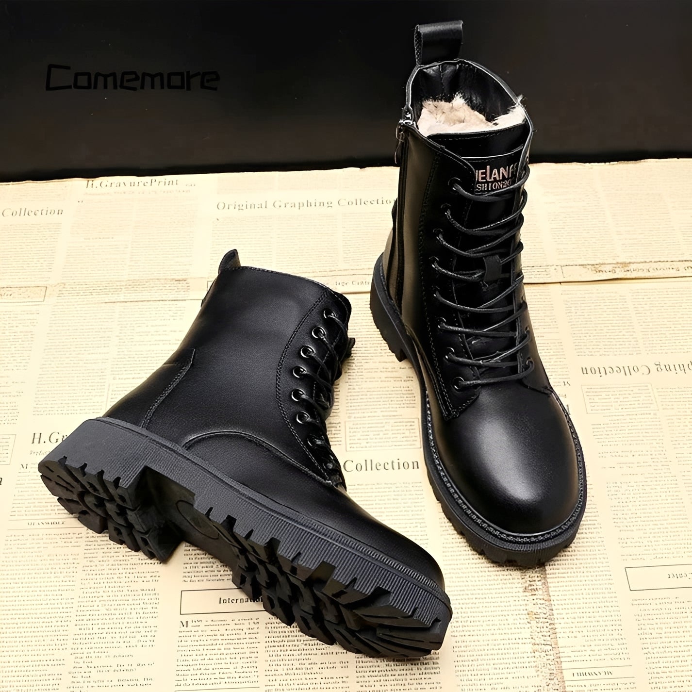 Adelpha - Czarne buty na zimową pogodę