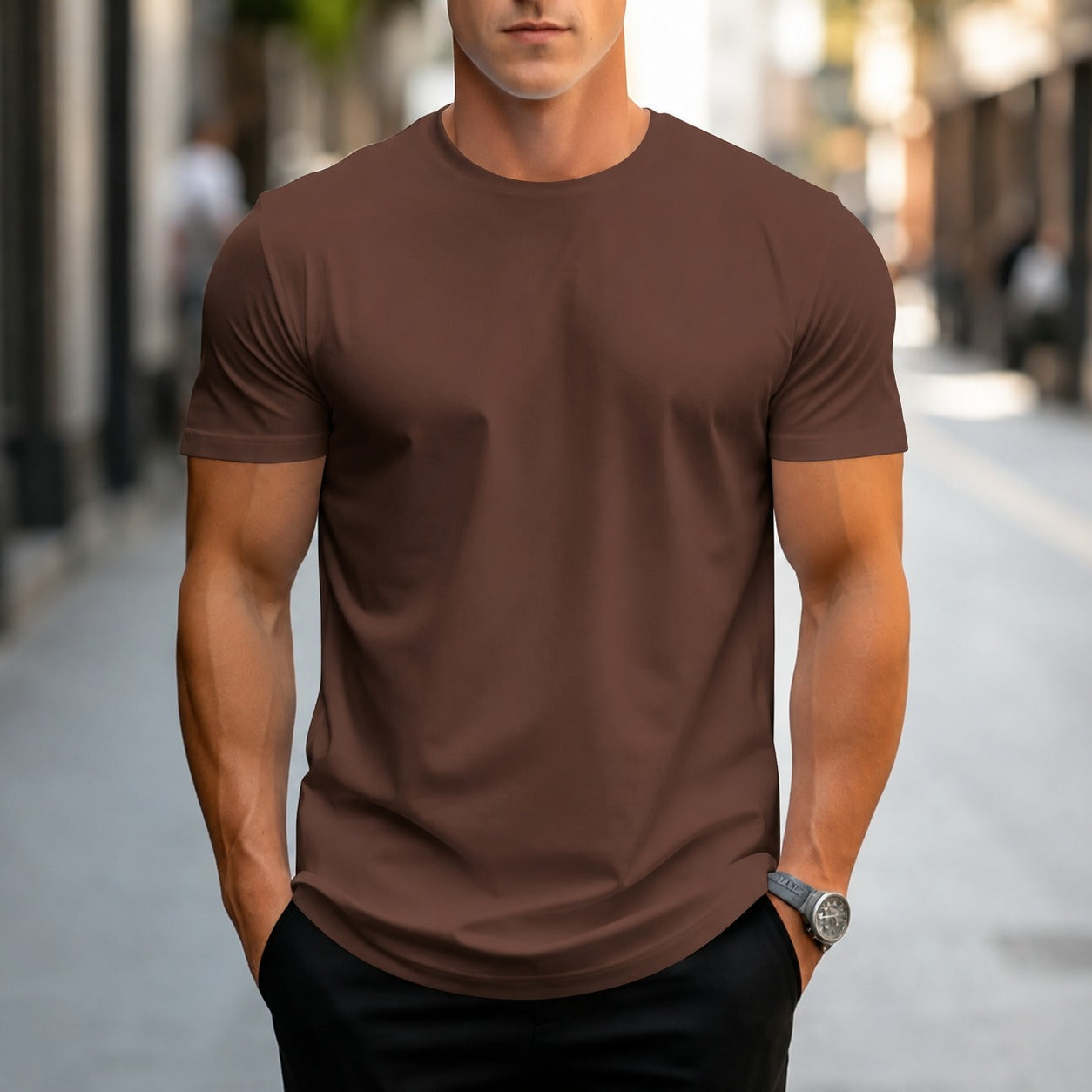 Owen - Swobodny, klasyczny T-shirt dla panów
